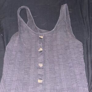 Gray Button-Up Women's Top